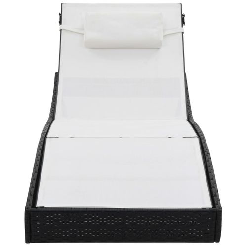 Transat Chaise Longue Bain De Soleil Lit De Jardin Terrasse Meuble D'extérieur Avec Oreiller Résine