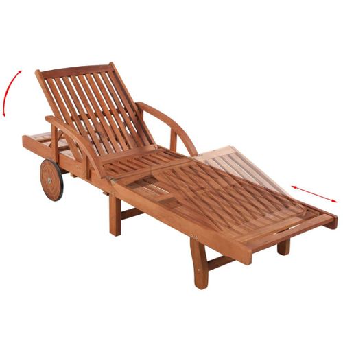 Transat Chaise Longue Bain De Soleil Lit De Jardin Terrasse Meuble D'extérieur Avec Table