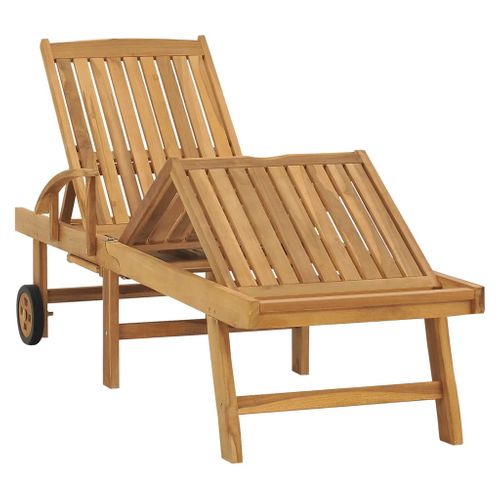 Transat Chaise Longue Bain De Soleil Lit De Jardin Terrasse Meuble D'extérieur Avec Table