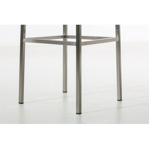 Tabouret De Bar Rembourré Revêtement Tissu Bleu Avec Repose-pieds Acier Inoxydable Hauteur