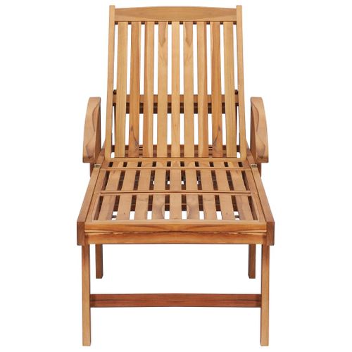 Transat Chaise Longue Bain De Soleil Lit De Jardin Terrasse Meuble D'extérieur Avec Table Et Coussin