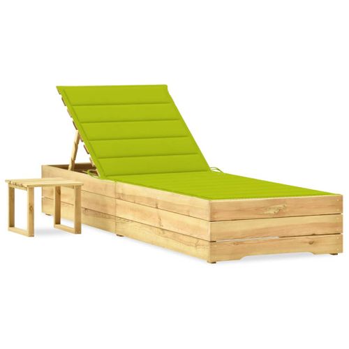 Transat Chaise Longue Bain De Soleil Lit De Jardin Terrasse Meuble D'extérieur 198 Cm Avec Table