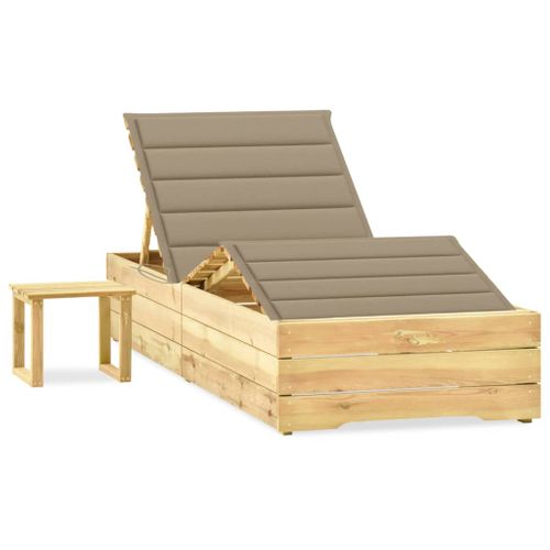 Transat Chaise Longue Bain De Soleil Lit De Jardin Terrasse Meuble D'extérieur 198 Cm Avec Table