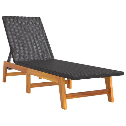 Transat Chaise Longue Bain De Soleil Lit De Jardin Terrasse Meuble D'extérieur Avec Table Résine