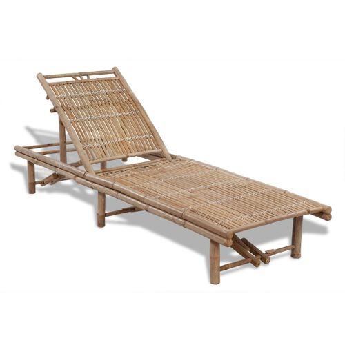 Transat Chaise Longue Bain De Soleil Lit De Jardin Terrasse Meuble D'extérieur Bambou