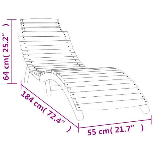 Transat Chaise Longue Bain De Soleil Lit De Jardin Terrasse Meuble D'extérieur 184 X 55 X 64 Cm