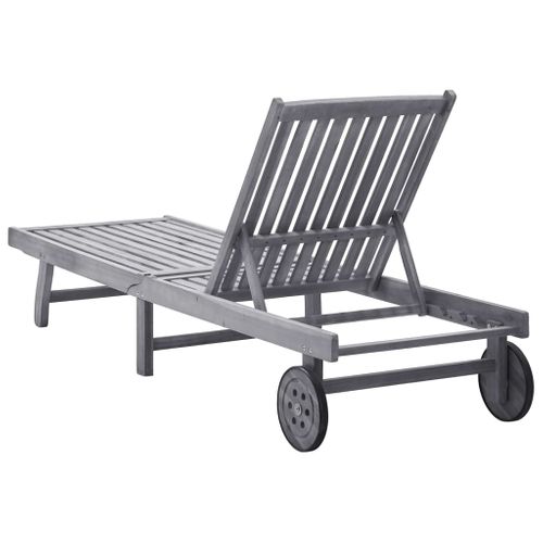 Transat Chaise Longue Bain De Soleil Lit De Jardin Terrasse Meuble D'extérieur Bois D'acacia