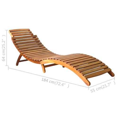 Transat Chaise Longue Bain De Soleil Lit De Jardin Terrasse Meuble D'extérieur Bois D'acacia