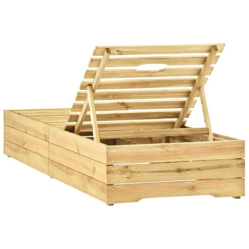 Transat Chaise Longue Bain De Soleil Lit De Jardin Terrasse Meuble D'extérieur Bois D