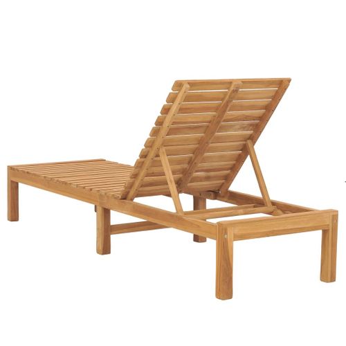 Transat Chaise Longue Bain De Soleil Lit De Jardin Terrasse Meuble D'extérieur Bois D