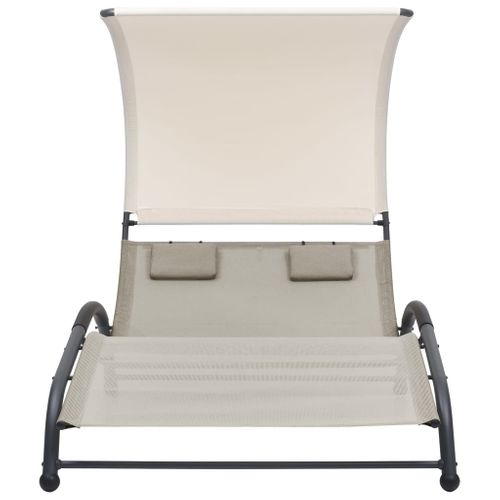 Transat Chaise Longue Bain De Soleil Lit De Jardin Terrasse Meuble D'extérieur Double