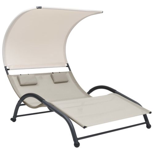 Transat Chaise Longue Bain De Soleil Lit De Jardin Terrasse Meuble D'extérieur Double