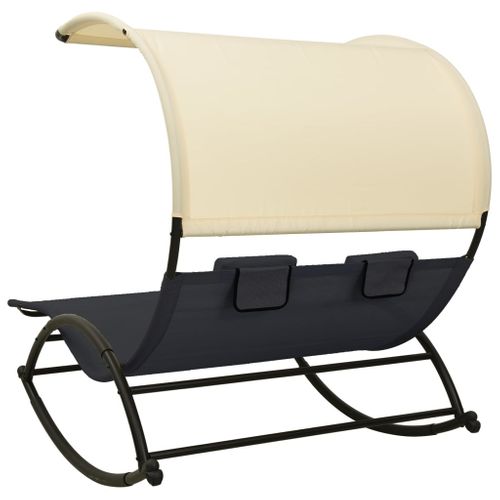 Transat Chaise Longue Bain De Soleil Lit De Jardin Terrasse Meuble D'extérieur Double