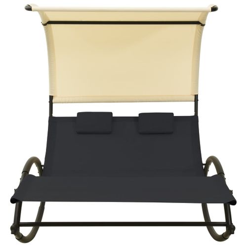 Transat Chaise Longue Bain De Soleil Lit De Jardin Terrasse Meuble D'extérieur Double