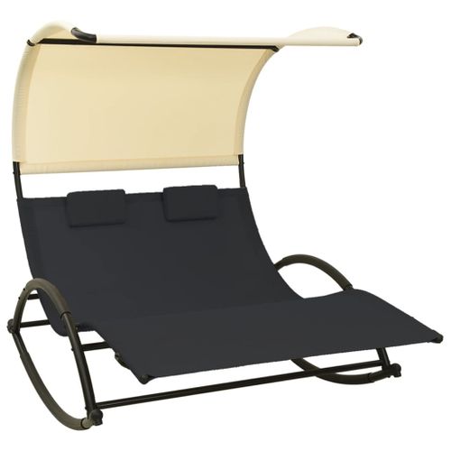 Transat Chaise Longue Bain De Soleil Lit De Jardin Terrasse Meuble D'extérieur Double