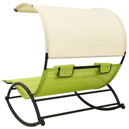 Transat Chaise Longue Bain De Soleil Lit De Jardin Terrasse Meuble D'extérieur Double