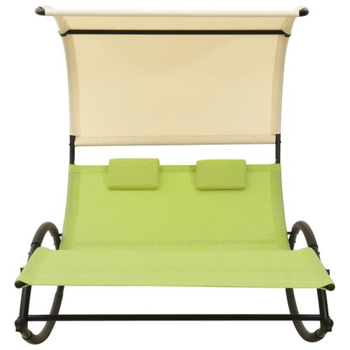 Transat Chaise Longue Bain De Soleil Lit De Jardin Terrasse Meuble D'extérieur Double