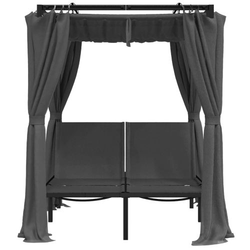 Transat Chaise Longue Bain De Soleil Lit De Jardin Terrasse Meuble D'extérieur Double