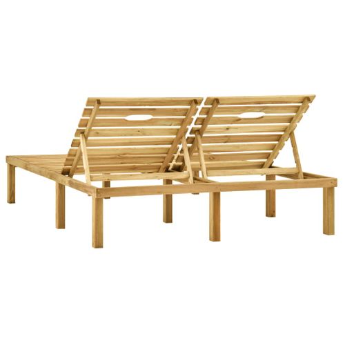 Transat Chaise Longue Bain De Soleil Lit De Jardin Terrasse Meuble D'extérieur Double