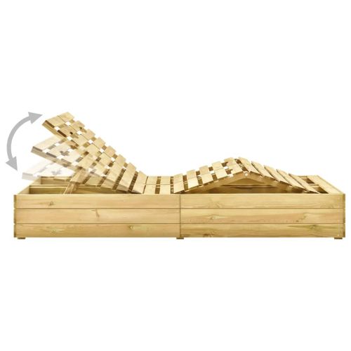 Transat Chaise Longue Bain De Soleil Lit De Jardin Terrasse Meuble D'extérieur Double