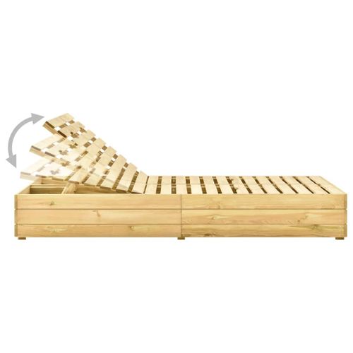 Transat Chaise Longue Bain De Soleil Lit De Jardin Terrasse Meuble D'extérieur Double 198 X 135