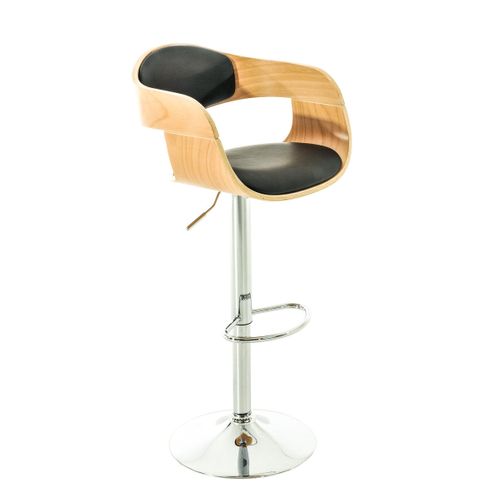 Tabouret De Bar Confortable Design Moderne En Bois Et Synthétique Noir 10_0001173