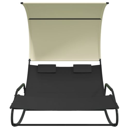 Transat Chaise Longue Bain De Soleil Lit De Jardin Terrasse Meuble D'extérieur Double à Bascule