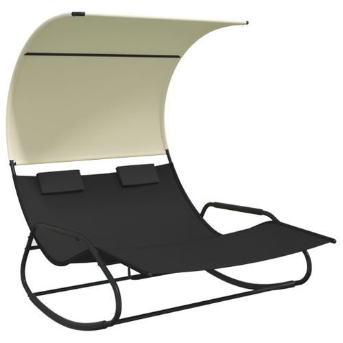 Transat Chaise Longue Bain De Soleil Lit De Jardin Terrasse Meuble D'extérieur Double à Bascule