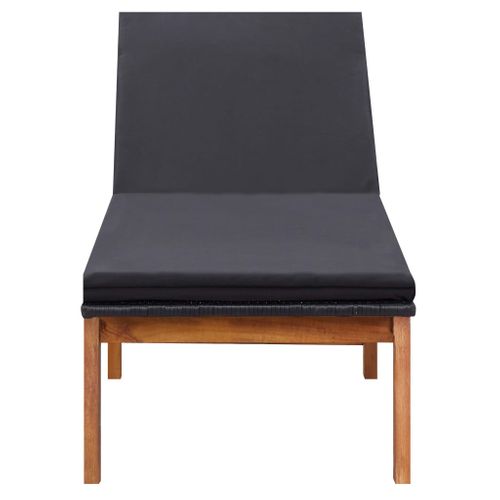 Transat Chaise Longue Bain De Soleil Lit De Jardin Terrasse Meuble D'extérieur Et Coussin Résine