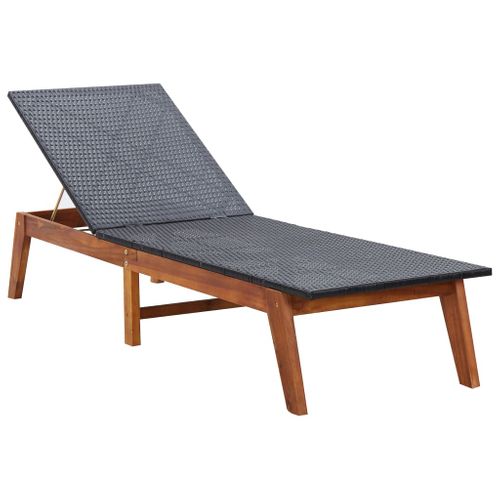 Transat Chaise Longue Bain De Soleil Lit De Jardin Terrasse Meuble D'extérieur Et Coussin Résine