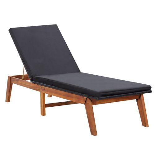Transat Chaise Longue Bain De Soleil Lit De Jardin Terrasse Meuble D'extérieur Et Coussin Résine