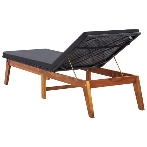 Transat Chaise Longue Bain De Soleil Lit De Jardin Terrasse Meuble D'extérieur Et Coussin Résine