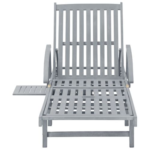 Transat Chaise Longue Bain De Soleil Lit De Jardin Terrasse Meuble D'extérieur Gris B