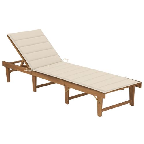 Transat Chaise Longue Bain De Soleil Lit De Jardin Terrasse Meuble D'extérieur Pliable