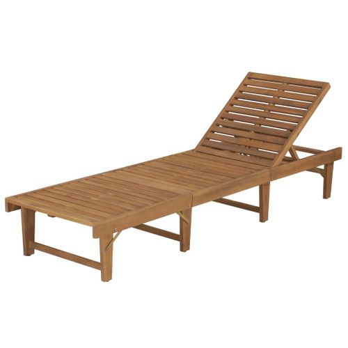 Transat Chaise Longue Bain De Soleil Lit De Jardin Terrasse Meuble D'extérieur Pliable Bois