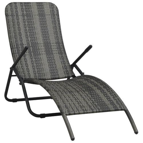 Transat Chaise Longue Bain De Soleil Lit De Jardin Terrasse Meuble D'extérieur Pliable Résine