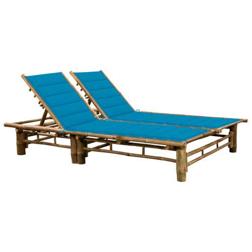 Transat Chaise Longue Bain De Soleil Lit De Jardin Terrasse Meuble D'extérieur Pour 2