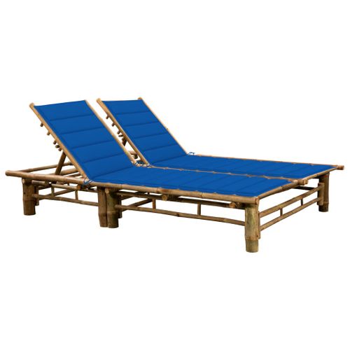 Transat Chaise Longue Bain De Soleil Lit De Jardin Terrasse Meuble D'extérieur Pour 2 Personnes