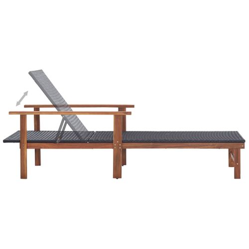 Transat Chaise Longue Bain De Soleil Lit De Jardin Terrasse Meuble D'extérieur Résine Tressée