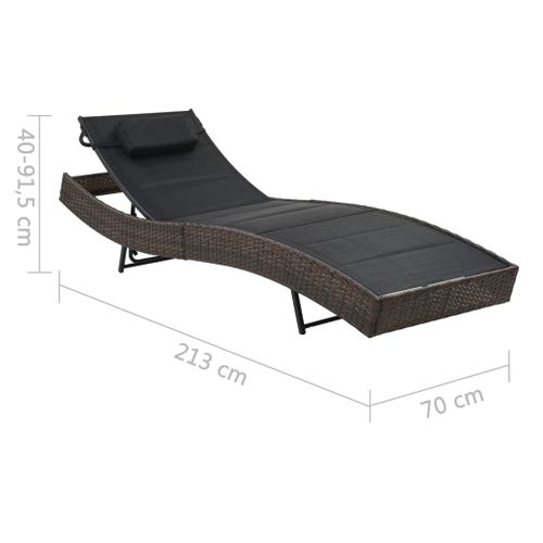 Transat Chaise Longue Bain De Soleil Lit De Jardin Terrasse Meuble D'extérieur Résine Tressée