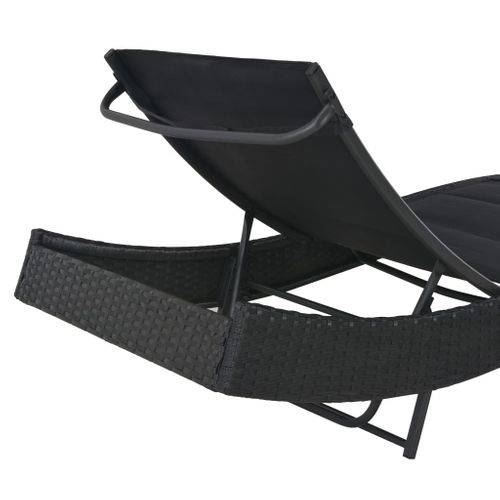 Transat Chaise Longue Bain De Soleil Lit De Jardin Terrasse Meuble D'extérieur Résine Tressée