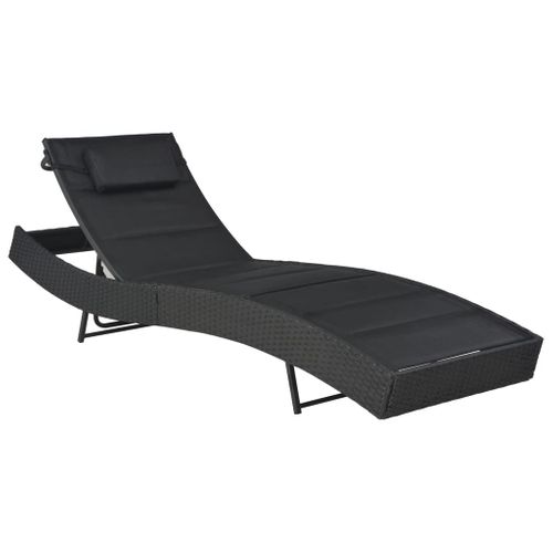 Transat Chaise Longue Bain De Soleil Lit De Jardin Terrasse Meuble D'extérieur Résine Tressée