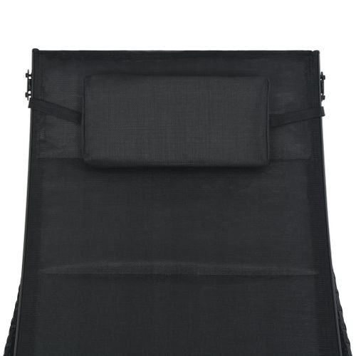 Transat Chaise Longue Bain De Soleil Lit De Jardin Terrasse Meuble D'extérieur Résine Tressée