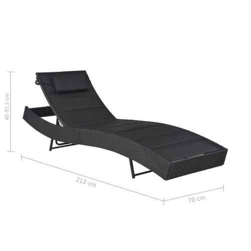 Transat Chaise Longue Bain De Soleil Lit De Jardin Terrasse Meuble D'extérieur Résine Tressée