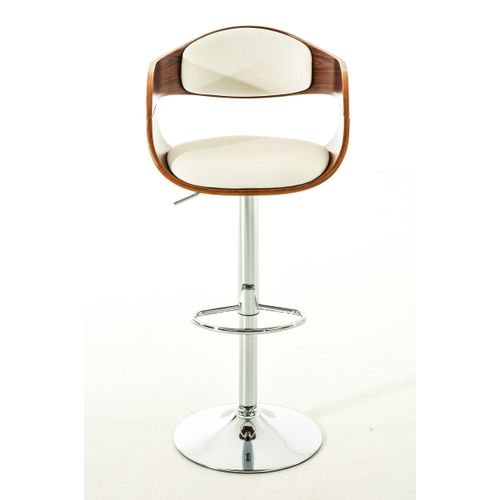 Set De 2 Chaises Hautes De Bar Avec Repose-pied Design Moderne Noyer Et Synthétique Blanc 10_0001