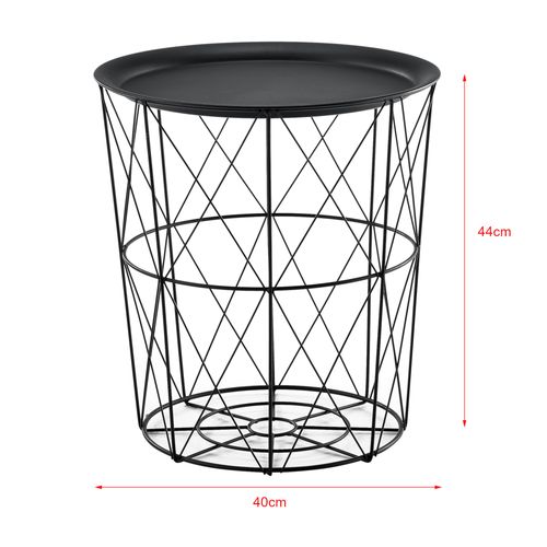 Set De 3 Tables Gigognes Table Basse De Salon En Métal Plateau Amovible 40x40x44 Cm N