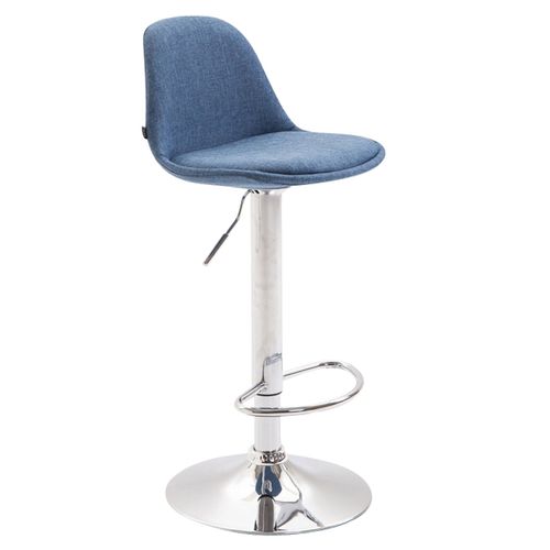 Tabouret De Bar X1 Avec Repose-pieds Hauteur Réglable En Tissu Bleu 10_0001034