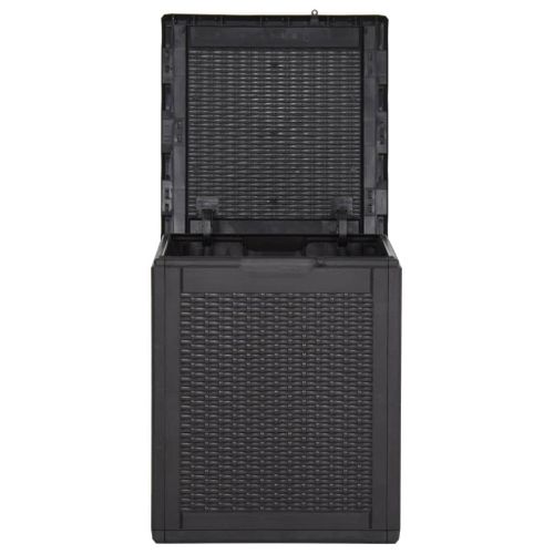Coffre De Jardin Rangement 90 Litres Pp Rotin Noir 02_0013052