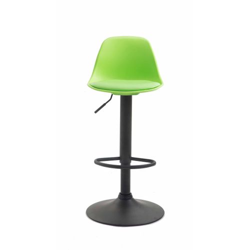 Tabouret De Bar Avec Repose-pieds Design Moderne Dossier En Plastique Et Synthétique Vert Pieds No