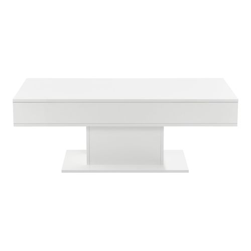 Table Basse De Salon Avec 2 Espaces De Rangement Intérieurs 40 X 110 X 60 Cm Blanc 03